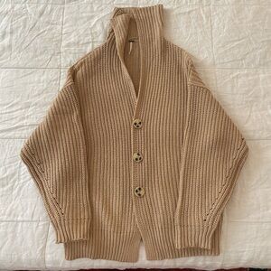 Free People Swim Too Deep Cardi in Beige/Tan